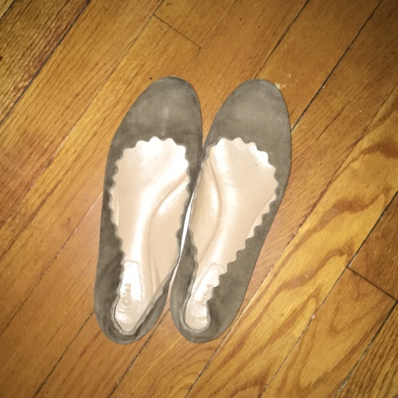 Chloe Shoes - CHLOE Suede Lauren Scalloped Ballet Flat